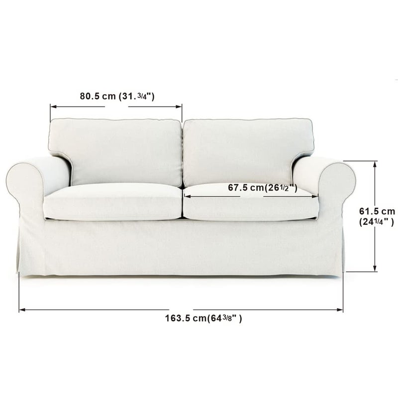TLYESD Ektorp Loveseat Cover Replacement for IKEA Ektorp Loveseat Sofa Cover, Ektorp 2 Seater Sofa Cover, Ektorp Cover Only!(Dark Ocean) - Image 4